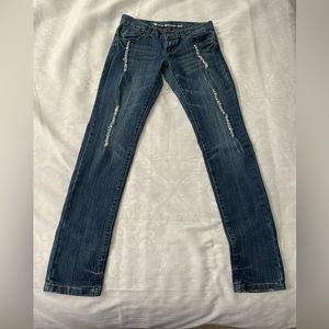 Blues Society Size 5/6 Jeans Cotton Blend Inseam 33” Distressed Skinny #S2B